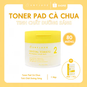 AMYJANE Toner Pad Crystal Tomato Miếng Lau Toner Cấp Ẩm Hỗ Trợ Sáng Da 10/80 Miếng