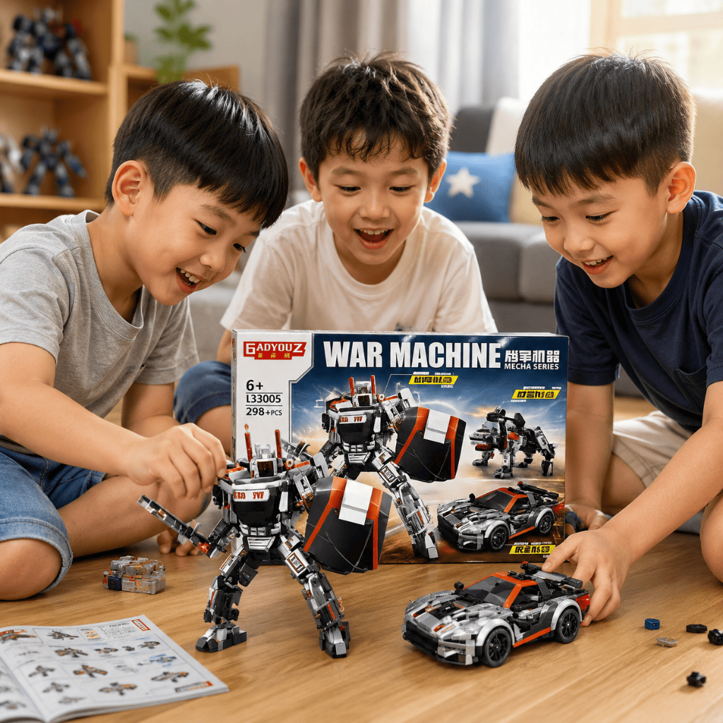 Đồ Chơi Lắp Ráp Robot Biến Hình 3 Trong 1 - War Machine 298 Chi Tiết Robot Mecha Cho Bé