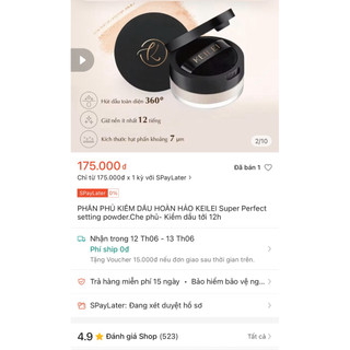 Phấn phủ Bột siêu kiềm dầu kháng nước khoá nền hoàn hảo Full box 8g