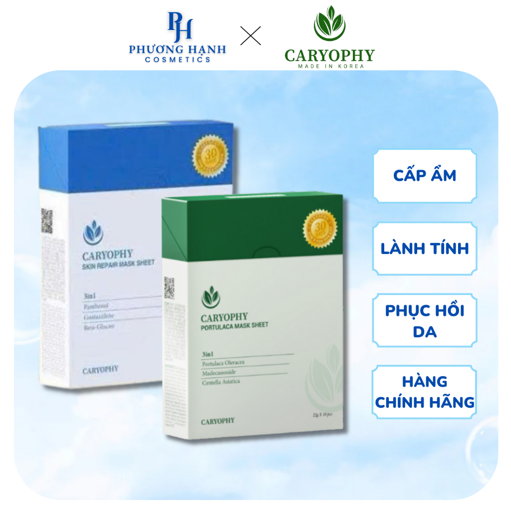 Mặt Nạ Caryophy Dành Cho Da Mụn, Làm Dịu, Cấp Ẩm, Phục Hồi Da 22g Chính Hãng Hàn Quốc
