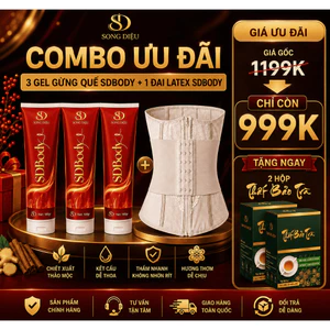 COMBO 3 GEL GỪNG QUẾ + 1 ĐAI LATEX SDBODY TẶNG 2 TRÀ TÁO MÈO THẢI MỠ