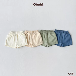 Quần Đùi Kaki Obebi Mềm Mát Thoải Mái Cho Bé Trai Bé Gái Từ 8 - 22kg QC91