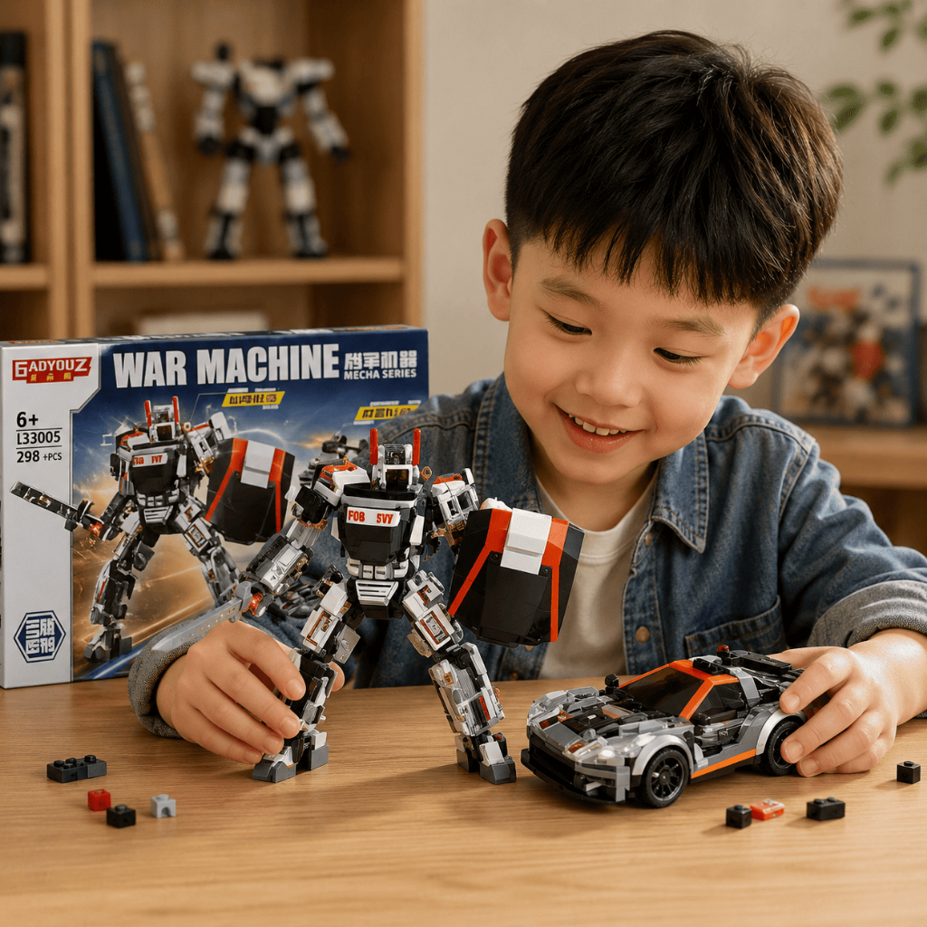 Đồ Chơi Lắp Ráp Robot Biến Hình 3 Trong 1 - War Machine 298 Chi Tiết Robot Mecha Cho Bé
