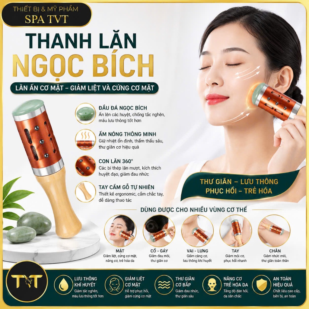 THANH LĂN MẶT NGỌC BÍCH, LĂN NGẢI ĐỒNG ĐÔI & ĐIẾU NGẢI CỨU, MASSAGE THƯ GIÃN, LƯU THÔNG KHÍ HUYẾT