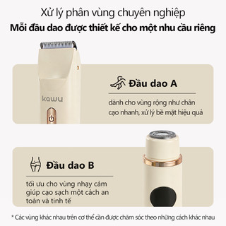 Kawu Máy Cạo Lông điện 2 Đầu Cạo Lông Vùng Kín, Chân, Nách Chống Nước An Toàn Cho Nam Và Nữ