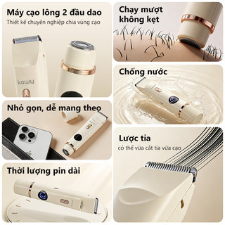 Kawu Máy Cạo Lông điện 2 Đầu Cạo Lông Vùng Kín, Chân, Nách Chống Nước An Toàn Cho Nam Và Nữ