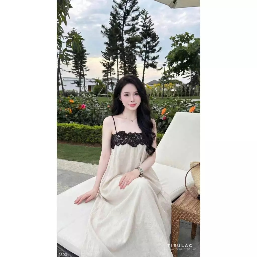 (Sẵn Hỏa Tốc) Váy Maxi 2 Dây Phối Ren, Váy Đũi Viền Ren Dáng Suông Dài Chất Mềm Mại Đi Biển Đi Chơi Siêu Xinh