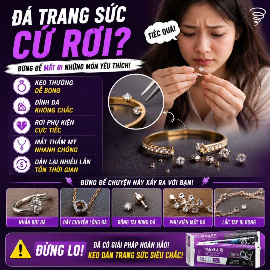 Keo dán trang sức Zhanlida keo dán đá dán phụ kiện handmade siêu chắc 50ml