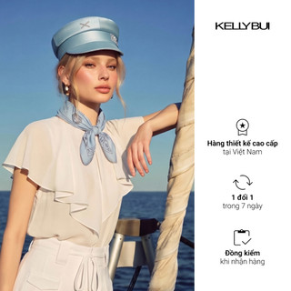 [KELLYBUI] Áo sơ mi chiffon phối bèo, thời trang công sở thanh lịch