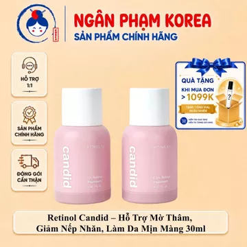 [Hàng Công Ty] Tinh Chất Retinol Candid 0.3% Retinol / 0.5% Retinol / 1% Retinol 30ml - Tái Tạo Da, Tăng Sinh Collagen