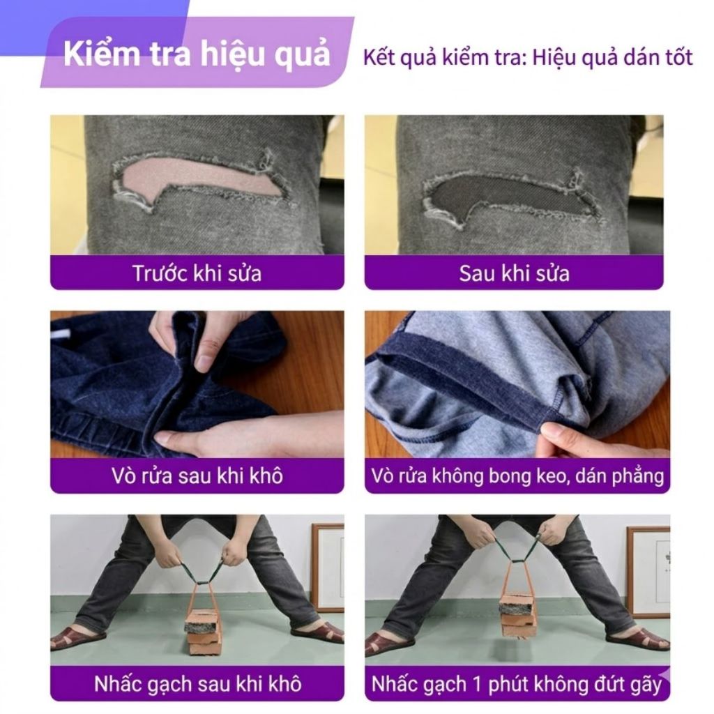 Keo dán siêu dính vá vải quần áo giấy đồ handmade dán nhanh bền chắc giặt không bong 50ml