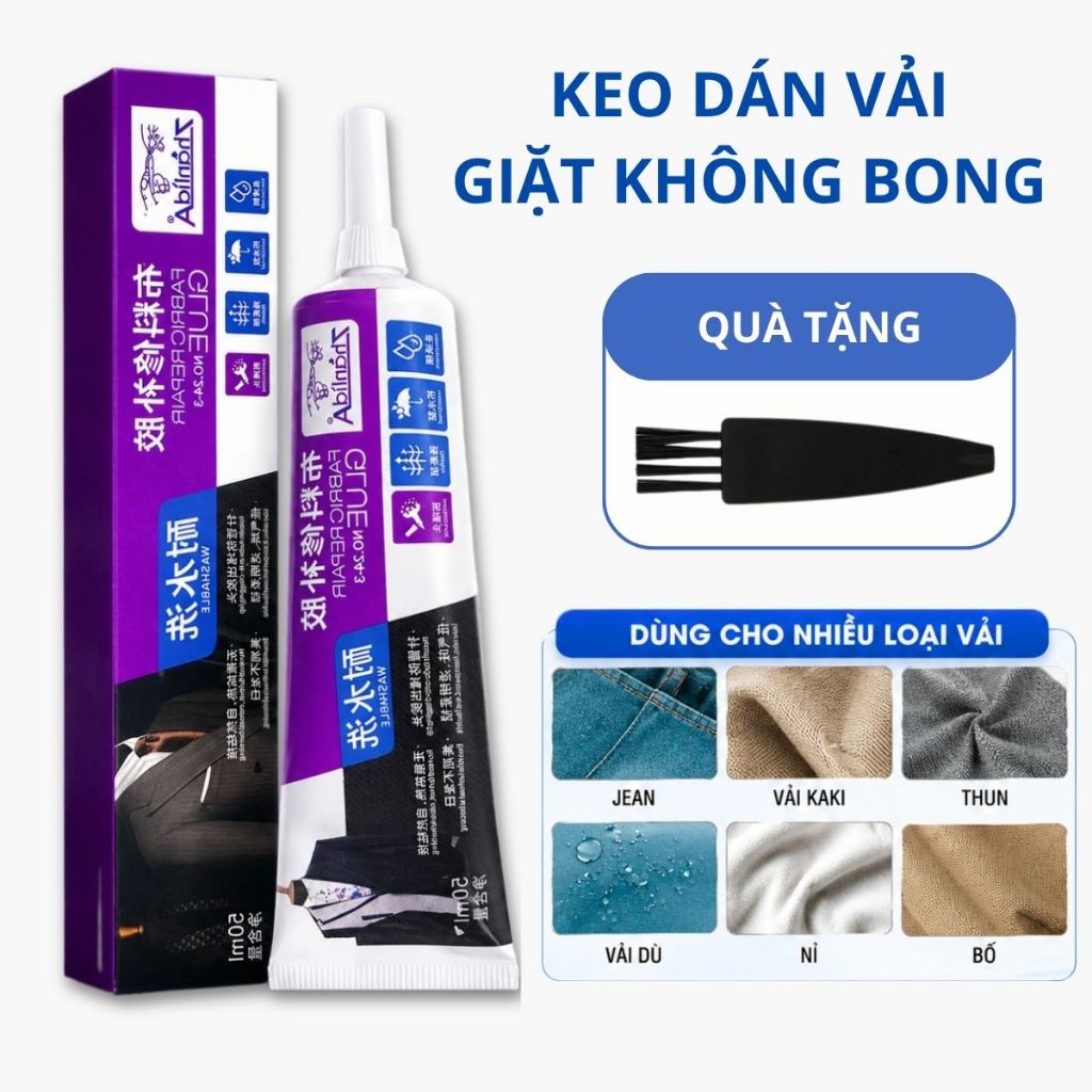 Keo dán siêu dính vá vải quần áo giấy đồ handmade dán nhanh bền chắc giặt không bong 50ml