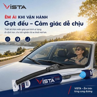 Gạt Mưa Vista Thân Mềm Cao Cấp - Ecoflat - Tiêu Chuẩn Cho Xe Ô Tô Chevrolet Captiva - Lưỡi Silicon - Tiêu Chuẩn Châu Âu