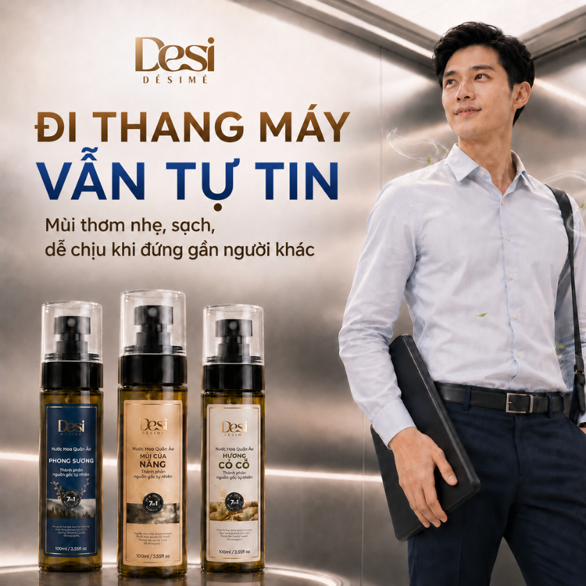 Nước Hoa Quần Áo Desi Từ Pháp 100ml, Xịt Thơm Khử Mùi Quần Áo Lưu Hương Lâu, Không Nồng Hợp Xịt Đi Làm