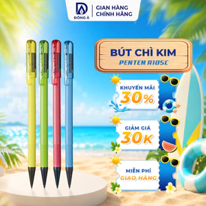 Bút chì kim Pentel A105C ngòi 0.5mm kèm tẩy bấm nhẹ viết trơn mượt
