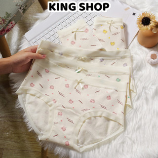 Quần Lót Cotton Hoạ Tiết Gấu Màu Sắc Bắt Mắt Viền Su Mềm, Quần Chip Mềm Co Giãn Tốt King Shop L-6408