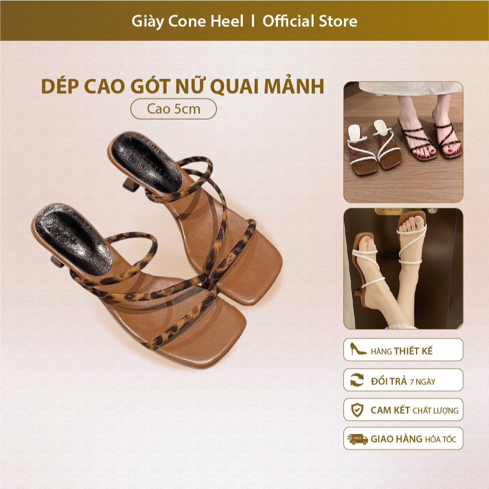 Dép cao gót nữ quai mảnh thiết kế tối giản, Dép phù hợp đi hàng ngày dễ phối đồ xinh cho nàng