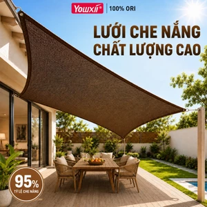 YOWXII Lưới che nắng ngoài trời,đa năng, may viền đóng khuy sẵn tiện dụng, tùy chọn kích thước, chặn tia 95% uv hiệu quả