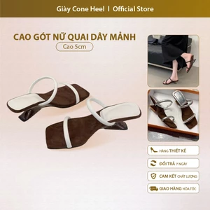 Cao Gót Nữ 5cm Quai Dây Mảnh Basic Thanh Lịch – Sandal Cao Gót Đơn Giản Êm Chân Dễ Phối Đồ Đi Chơi Đi Làm