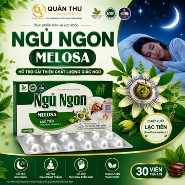 Viên uống Ngủ ngon Melosa 30 viên chiết xuất Lạc tiên hỗ trợ giấc ngủ tự nhiên