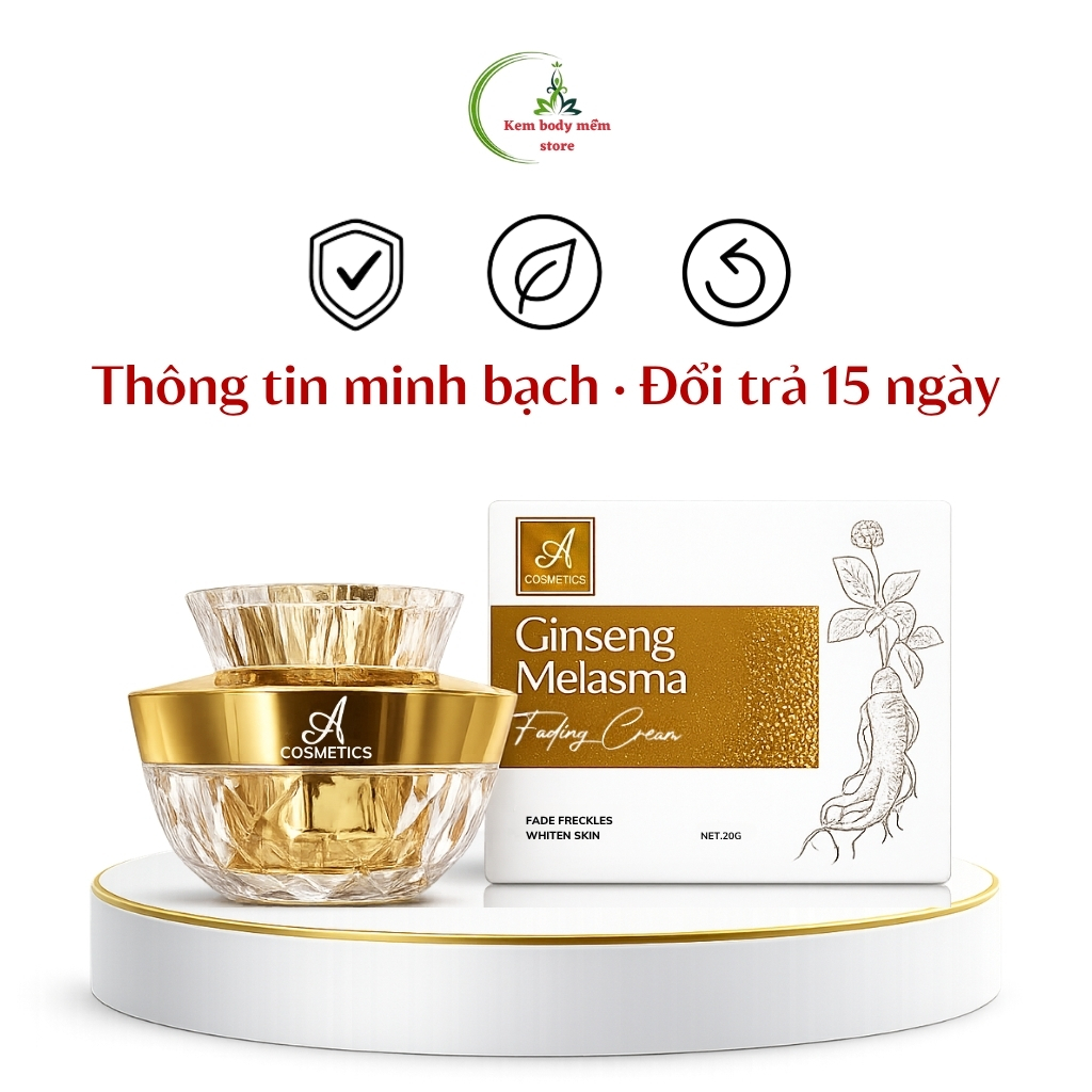 Kem nám tàn nhang ginseng melasma A cosmetics, dưỡng sáng da mặt, cấp ẩm sâu, mịn màng tự nhiên 20g | BigBuy360 - bigbuy360.vn