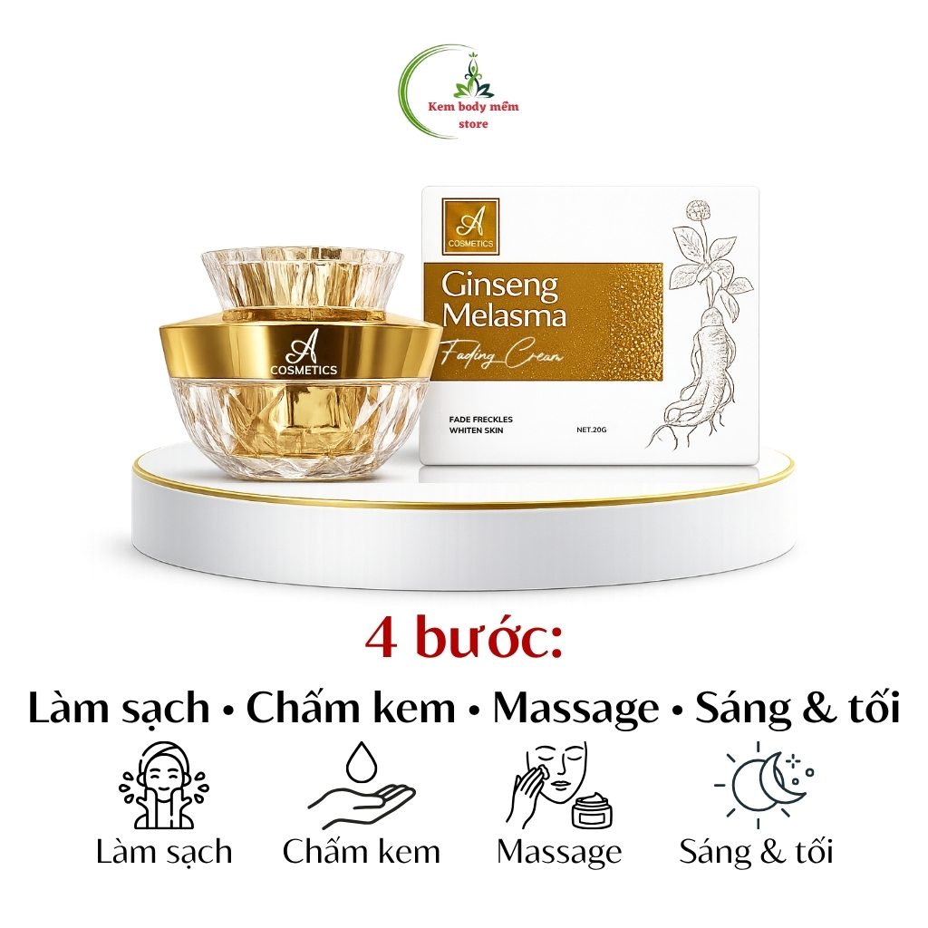 Kem nám tàn nhang ginseng melasma A cosmetics, dưỡng sáng da mặt, cấp ẩm sâu, mịn màng tự nhiên 20g | BigBuy360 - bigbuy360.vn