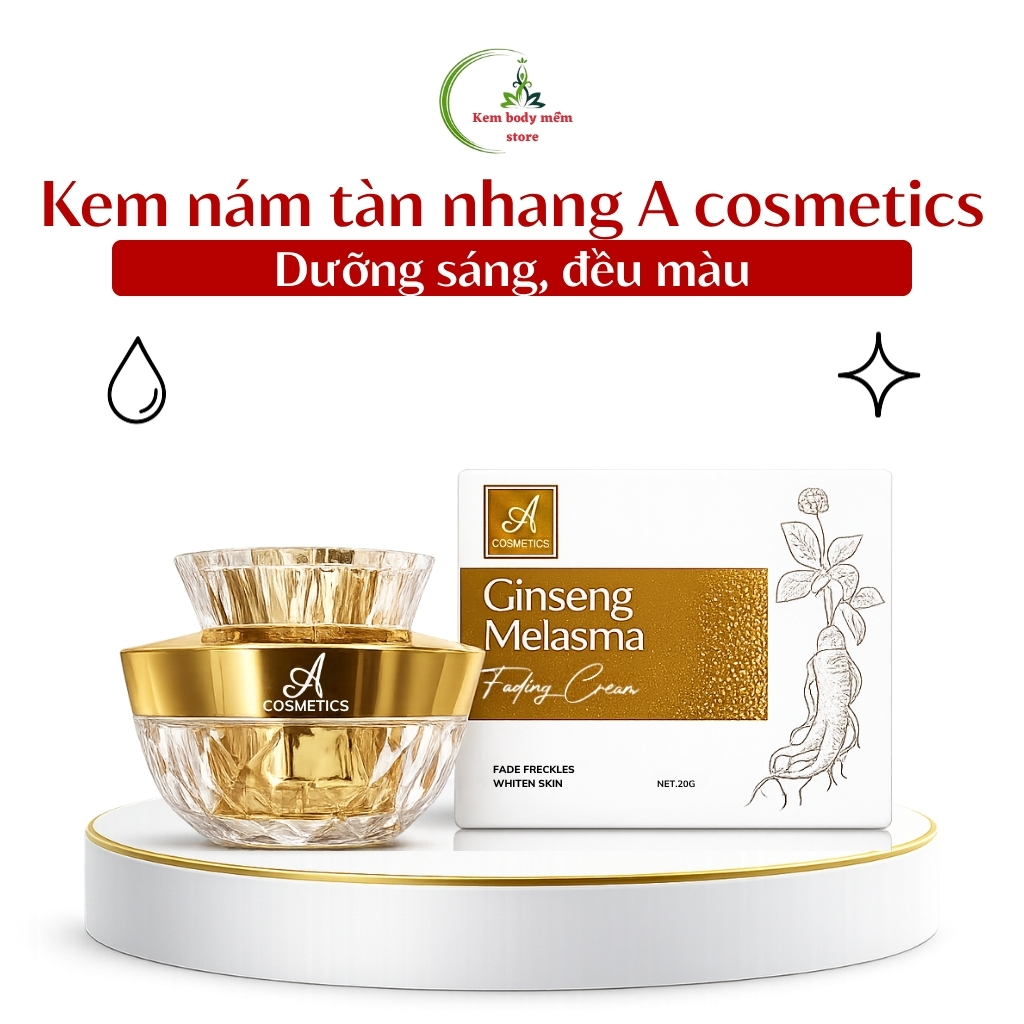 Kem nám tàn nhang ginseng melasma A cosmetics, dưỡng sáng da mặt, cấp ẩm sâu, mịn màng tự nhiên 20g | BigBuy360 - bigbuy360.vn
