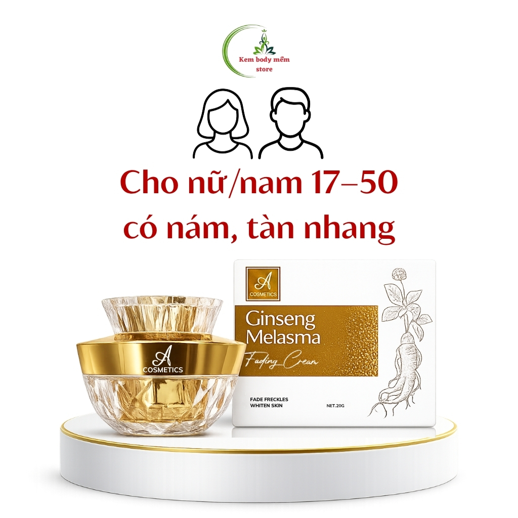 Kem nám tàn nhang ginseng melasma A cosmetics, dưỡng sáng da mặt, cấp ẩm sâu, mịn màng tự nhiên 20g | BigBuy360 - bigbuy360.vn