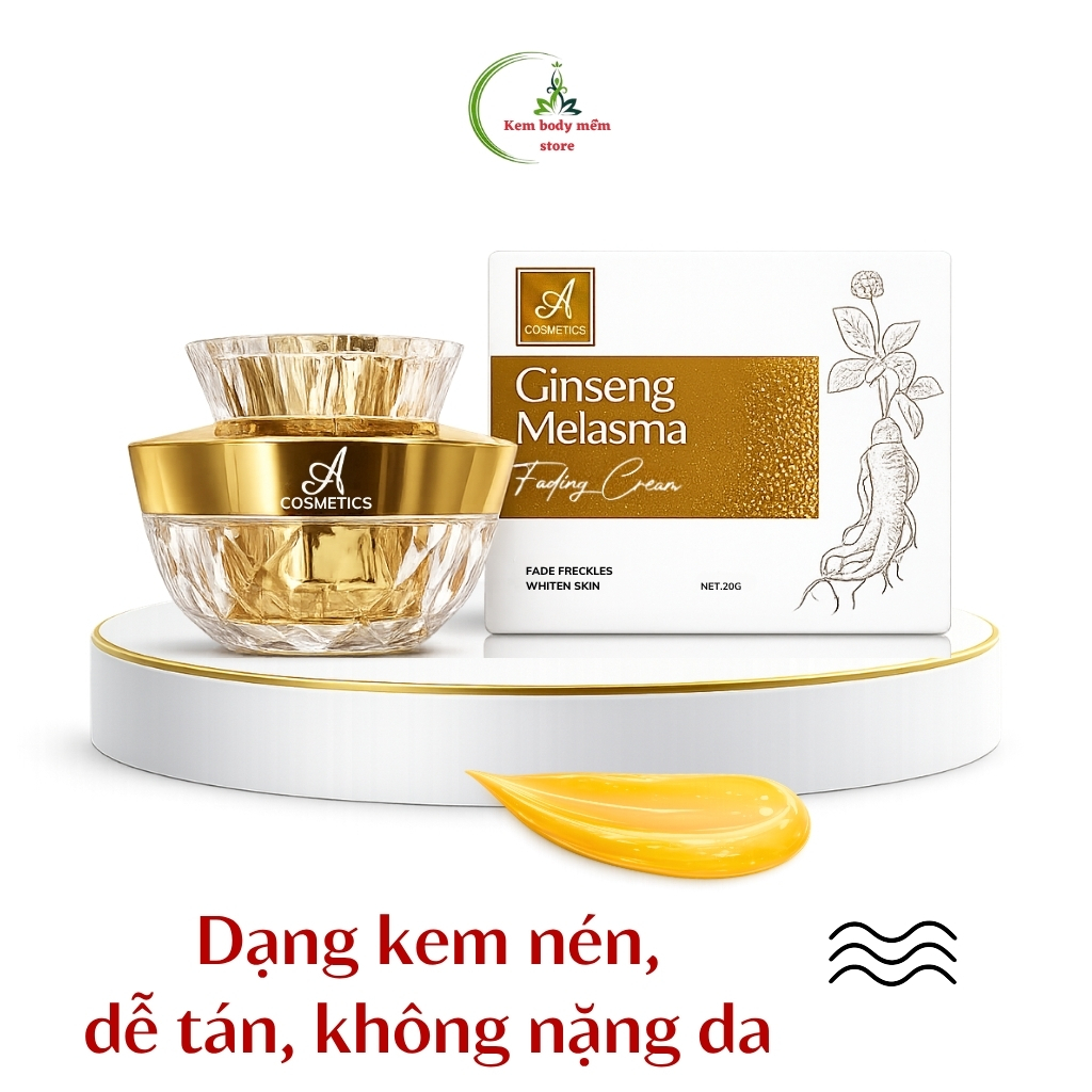 Kem nám tàn nhang ginseng melasma A cosmetics, dưỡng sáng da mặt, cấp ẩm sâu, mịn màng tự nhiên 20g | BigBuy360 - bigbuy360.vn