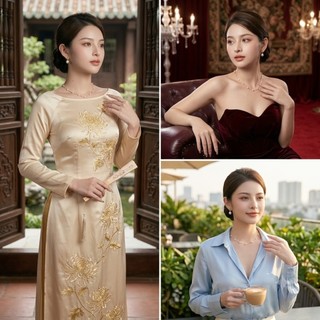 [N925] Choker Dây Chuyền Ngọc Trai Nhân Tạo Xinh Xắn, Chuỗi Hạt Ngọc Trai Thuỷ Tinh Phong Cách Vintage - DAISYN