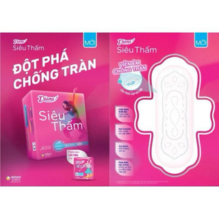 Băng Vệ Sinh Diana Siêu Thấm Siêu Mỏng Cánh 23cm Gói 20 Miếng