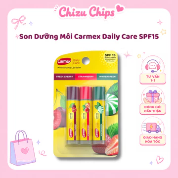 Son dưỡng môi mềm mịn có 3 mùi Carmex Daily Care SPF15