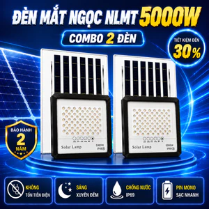 COMBO 2 Đèn Mắt Ngọc Năng Lượng Mặt Trời 5000W, Chống nước IP69, Tự động bật tắt an toàn, tiết kiệm.Chống loá mắt.
