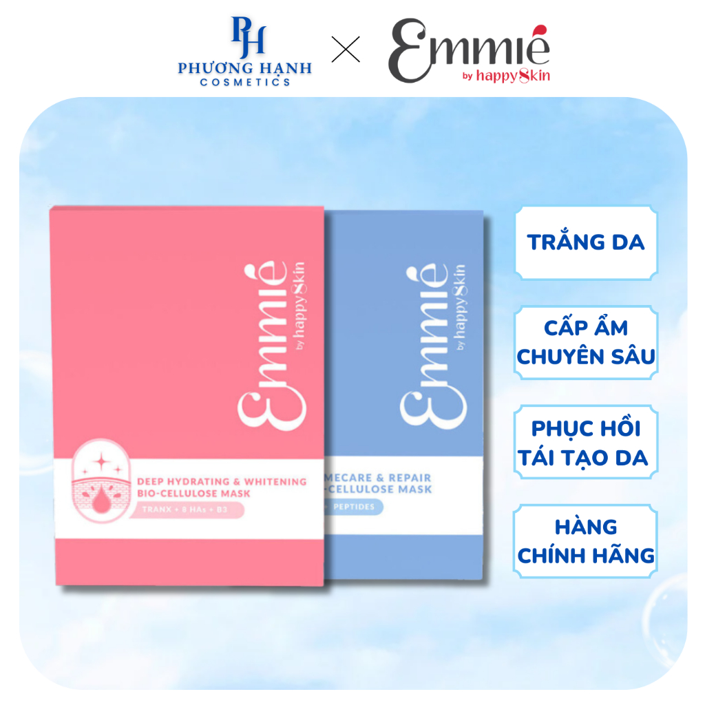 Mặt Nạ Emmie Dừa By HappySkin Bio Cell Dưỡng Trắng Phục Hồi Da 25g Hàng Chính Hãng