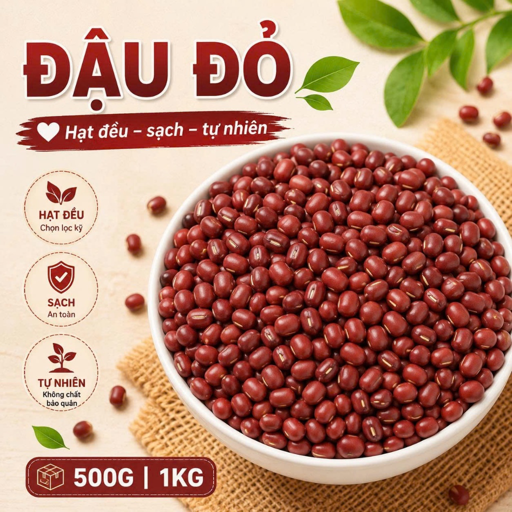 Đậu đỏ miền Tây hạt to đều – nấu chè, làm bánh – sạch không tẩy – thơm bùi