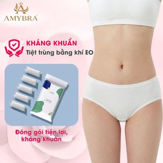 Combo Quần lót dùng 1 lần  gọn nhẹ, Quần lót nữ cotton DIỆT KHUẨN BẰNG CÔNG NGHỆ EO AMYBRA