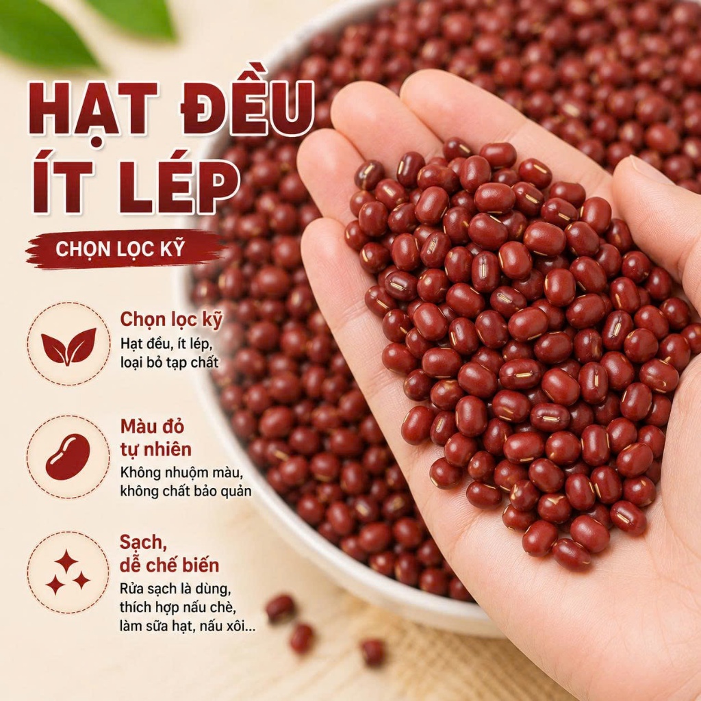 Đậu đỏ miền Tây hạt to đều – nấu chè, làm bánh – sạch không tẩy – thơm bùi