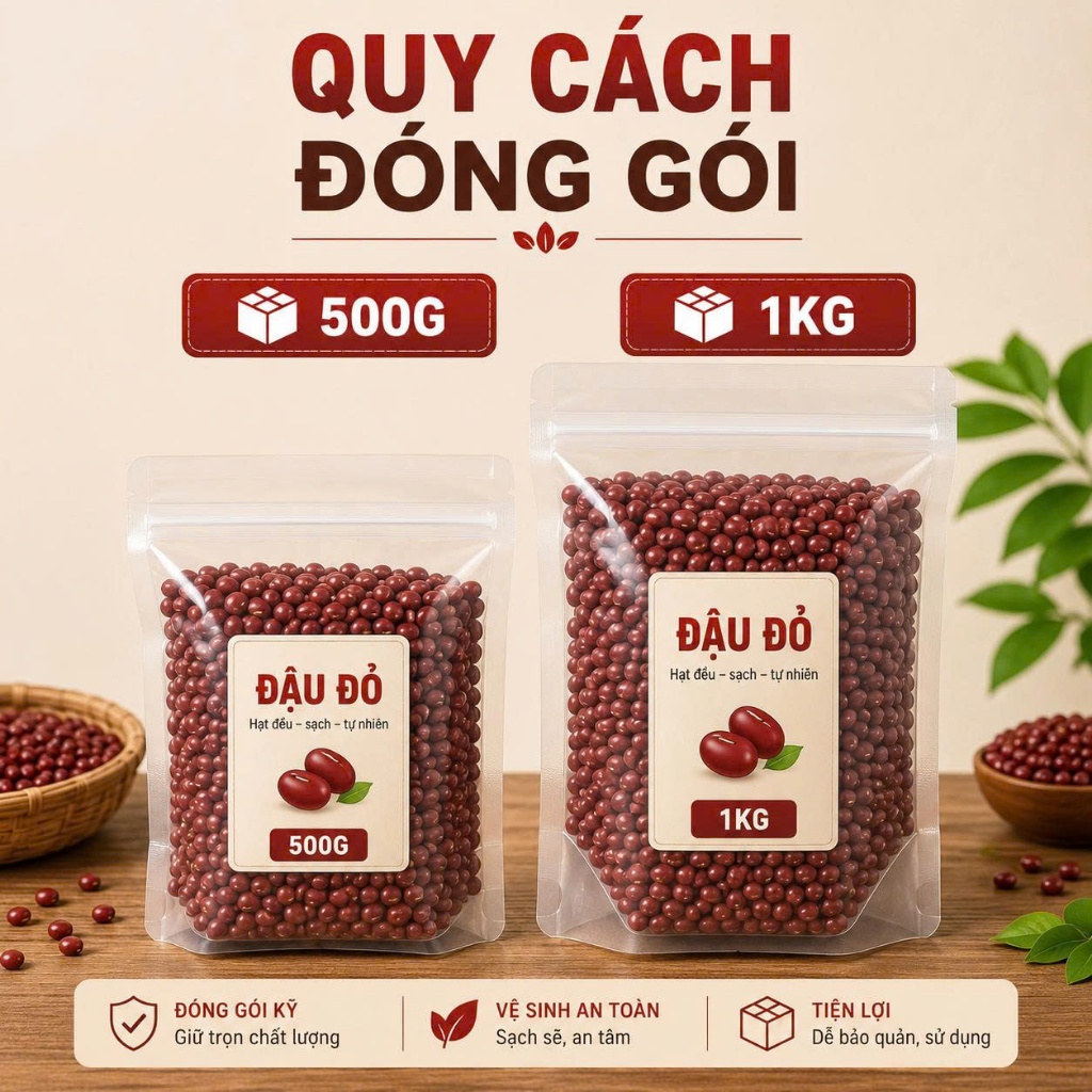 Đậu đỏ miền Tây hạt to đều – nấu chè, làm bánh – sạch không tẩy – thơm bùi