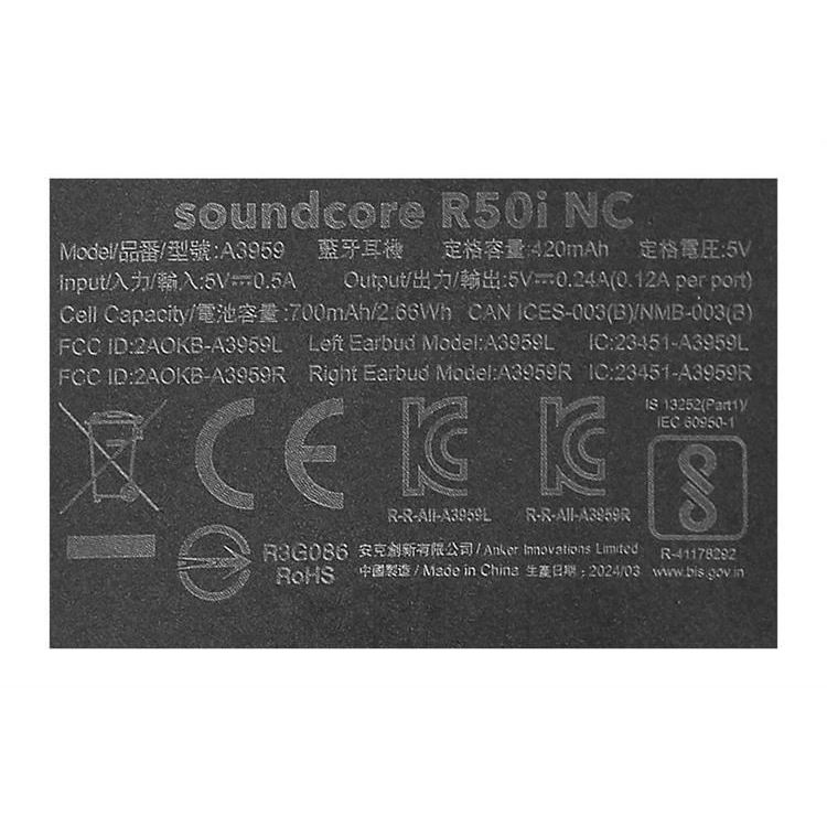 Tai nghe không dây Bluetooth True Wireless soundcore R50i NC A3959 - Bảo hành 18 tháng | BigBuy360 - bigbuy360.vn