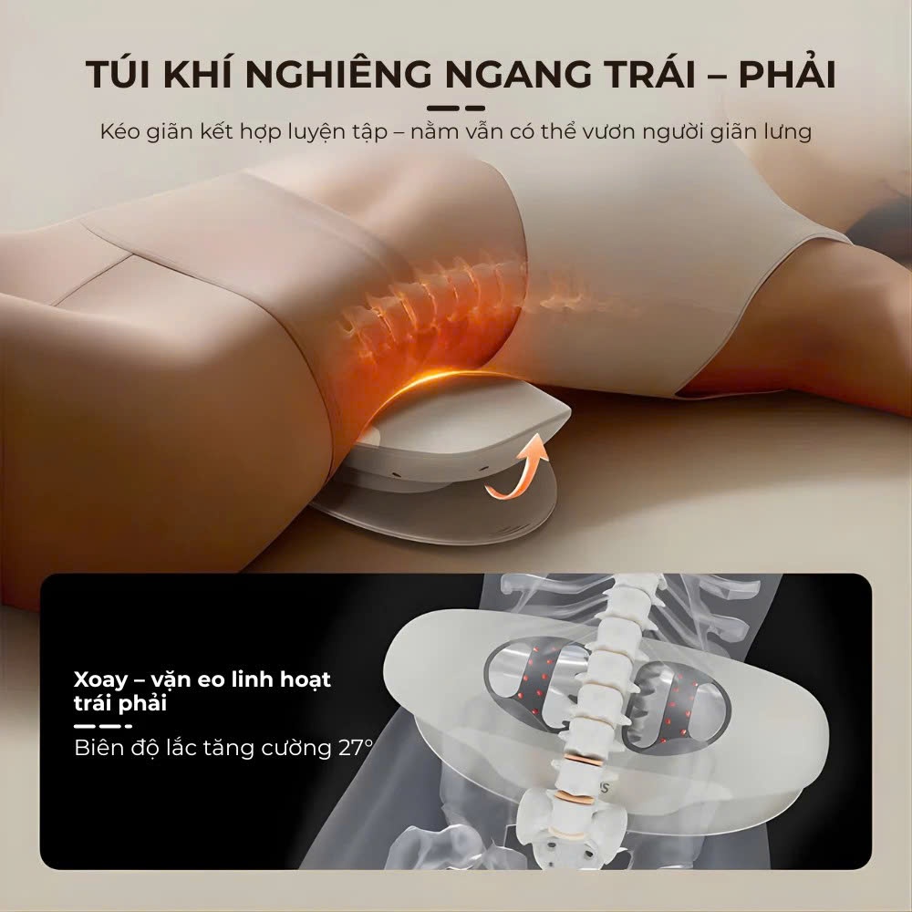 Máy Massage Lưng Và Cột Sống Xung Điện, Bơm Hơi Nén Khí Kéo Giãn Giảm Đau Lưng Thoát Vị Đĩa Đệm