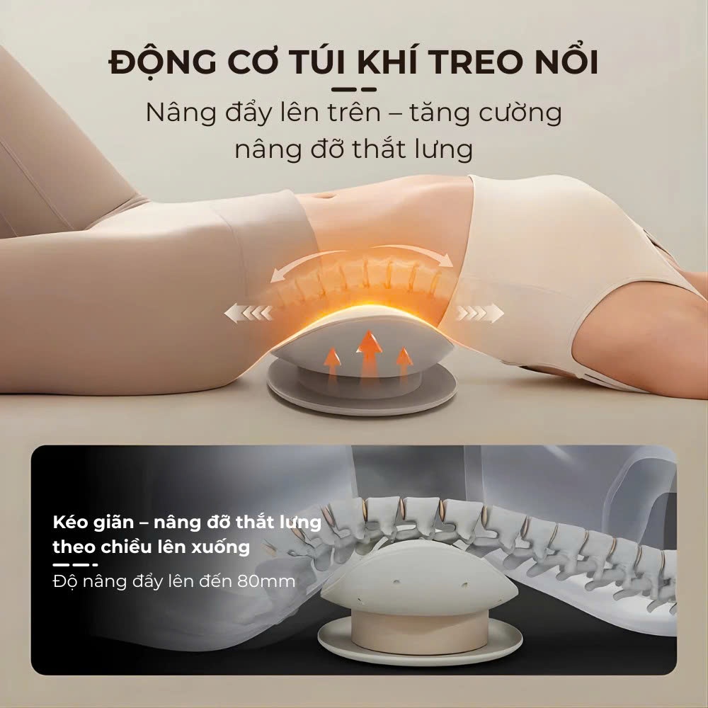 Máy Massage Lưng Và Cột Sống Xung Điện, Bơm Hơi Nén Khí Kéo Giãn Giảm Đau Lưng Thoát Vị Đĩa Đệm