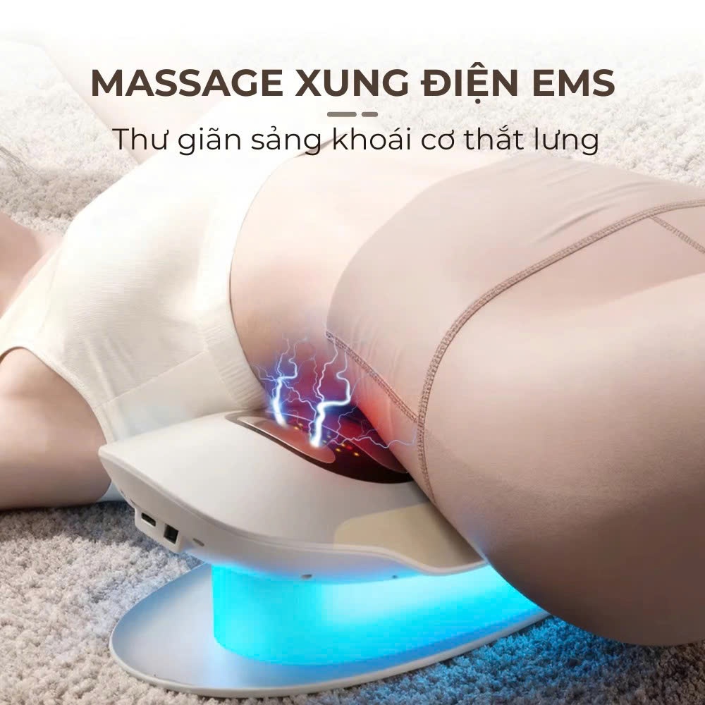 Máy Massage Lưng Và Cột Sống Xung Điện, Bơm Hơi Nén Khí Kéo Giãn Giảm Đau Lưng Thoát Vị Đĩa Đệm
