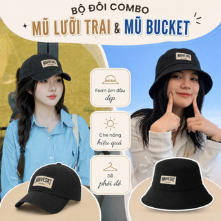 Mũ lưỡi trai bucket NBI đội đôi couple HAZIN chất vải kaki cao cấp, nón nam nữ thời trang unisex
