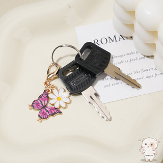 【Chamvn】Móc khóa điện thoại tinh tế dễ thương hình bướm bằng hợp kim móc khóa hoa cúc nhiều màu sắc đa năng