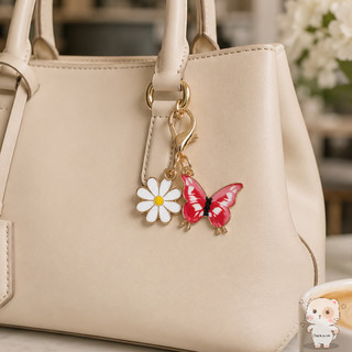 【Chamvn】Móc khóa điện thoại tinh tế dễ thương hình bướm bằng hợp kim móc khóa hoa cúc nhiều màu sắc đa năng