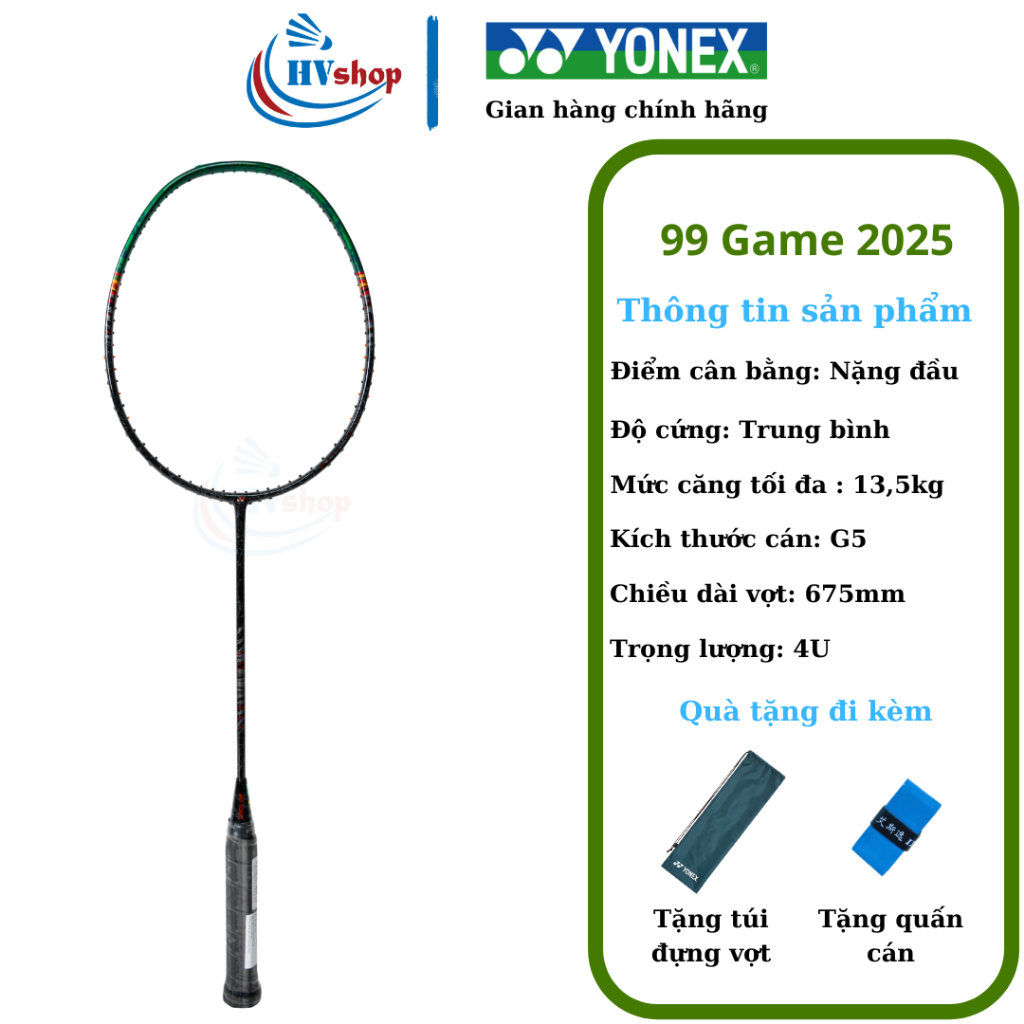 Vợt cầu lông Yonex Astrox 99 Game 2025 chính hãng, bảo hành 03 tháng, KHUNG CHƯA CƯỚC - HVShop
