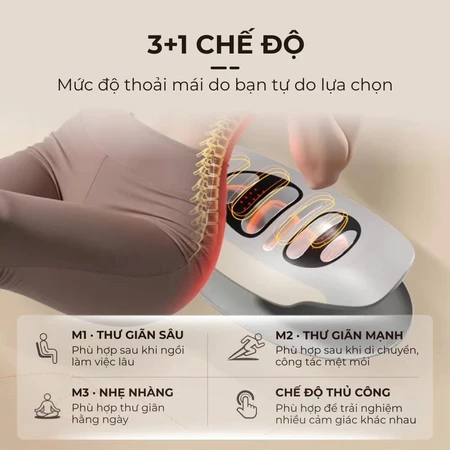 Máy Massage Lưng Có Pin Sạc Tích Hợp Xung Điện, Bơm Hơi Kéo Dãn Cột Sống, Rung Massage Giảm Đau