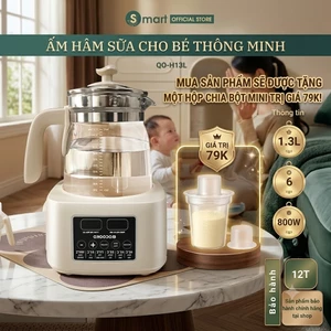 Ấm đun nước pha sữa máy hâm sữa và tiệt trùng Qcooko, 800W Khử Clo giữ ấm thông minh 24H