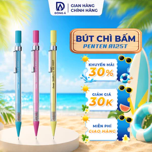 Bút chì bấm Pentel A125T 0.5mm vỏ trong có tẩy tiện lợi cho học sinh sinh viên