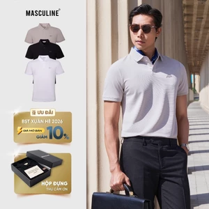 Áo polo nam MASCULINE APL605 cao cấp cotton rayon spandex cổ đứng form Regular Fit